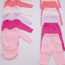 Kit 4 Peças Body + Mijão Menina e Menino Manga Longa Infantil Bory Bori Feminina e Masculino RN ao G