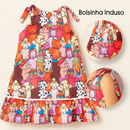 Vestido Infantil Menina Princesa Luxo Elegante Estampa Exclusiva