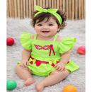 Jardineira Romper com faixa Bebê Menina Body Temático Book Festa Mesversário ensaio temático romper de bebe menina