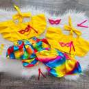 Jardineira Romper com faixa Bebê Menina Body Temático Book Festa Mesversário ensaio temático romper de bebe menina