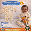 Roupinha Macacão Longo Menina Menino Pijaminha Fechamento Zíper 100% Algodão -Tam RN, P, M e G