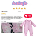 Kit com 3 macacões estampado para menina rosa com zíper