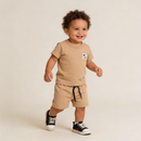 Conjunto de Bebe Menino Estilo Casual Minimalista Monocromático Verão Infantil Menino Casual