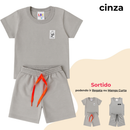 Conjunto Bebê Menino Minimalista Monocromático – Look Casual Moderno para Verão