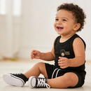 Conjunto de Bebe Menino Estilo Casual Minimalista Monocromático Verão Infantil Menino Casual