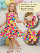 Vestido Infantil Menina Princesa Luxo Estampa Lançamento