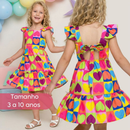 Vestido Infantil Menina Princesa Luxo Elegante Estampa Exclusiva