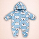 Kit 3 Peças Macacão Bebe Inverno Microfibra Com Capuz Menino