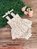 Body Vestido Bebe Menina 100% algodão tiara Tamanho 4 a 16 meses