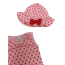 Body saia estampado para bebê feminino com chapéu