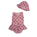 Body Saia Bebê Estampado com Chapéu Look Completo Delicado
