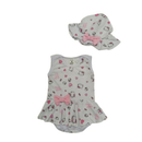 Body Saia Bebê Estampado com Chapéu Look Completo Delicado