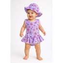 Body Saia Bebê Estampado com Chapéu Look Completo Delicado