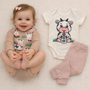 Kit Body Bebê Menina 100% Algodão Conjunto Completo com Estampas Divertidas