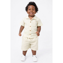 Kit 2 Peças Camisa E Bermuda Infantil Menino Mauricinho Blogueirinho Estiloso 100% Algodão