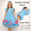 Vestido Infantil Menina Princesa Luxo Elegante Estampa Exclusiva