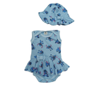 Body Saia Bebê Estampado com Chapéu Look Completo Delicado