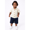 Kit 2 Peças Camisa E Bermuda Infantil Menino Mauricinho Blogueirinho Estiloso 100% Algodão