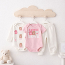 Kit Body Bebê Menina 100% Algodão Conjunto Completo com Estampas Divertidas