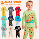 Kit Sortido 2, 6 ou 10 Peças Pijama Manga Longa Bebê Menino Comprido Infantil Masculino De Algodão para Frio
