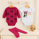 Kit Body Bebê Menina 100% Algodão Conjunto Completo com Estampas Divertidas