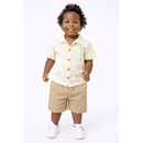 Kit 2 Peças Camisa E Bermuda Infantil Menino Mauricinho Blogueirinho Estiloso 100% Algodão