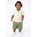 Kit 2 Peças Camisa E Bermuda Infantil Menino Mauricinho Blogueirinho Estiloso 100% Algodão