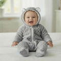 Macacão Ursinho Bebê – Soft Peludinho com Zíper