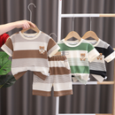  Novos Meninos Meninas Roupas De Verão Algodão Tiras De Esportivas Camiseta Infantil Conjunto De Pista 0-6 Anos