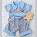 Conjunto Bebê Menino Polo e Shorts 100% Algodão – Estilo Mauricinho Premium