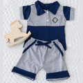 Conjunto Bebê Menino Polo e Shorts 100% Algodão – Estilo Mauricinho Premium