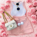 Conjunto Infantil Feminino Ribana com Short Saia Estiloso e Confortável