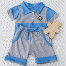 Conjunto bebê Menino Mauricinho linha baby com camiseta polo e shorts Recém Nascido até 6 meses