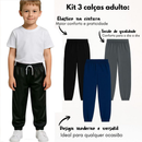 Kit 3 Calças Jogger Infantil Super Confortável para o Dia a Dia